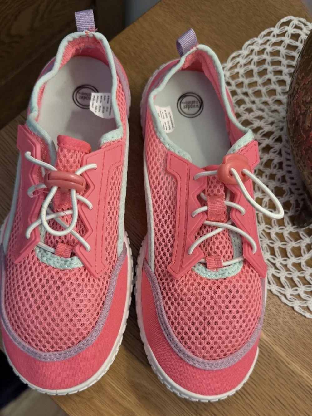 Girls Beach Water Swim Shoes Size 4/5 Pink Wonder Nation Slip On